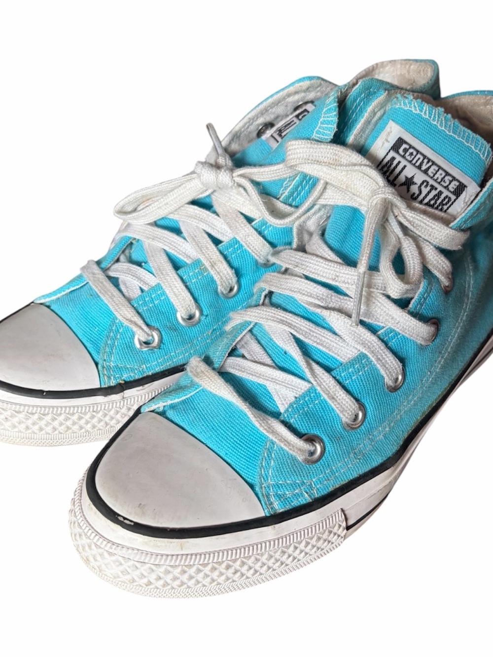 Converse Aqua Blue Low Top Sneakers with White Accents